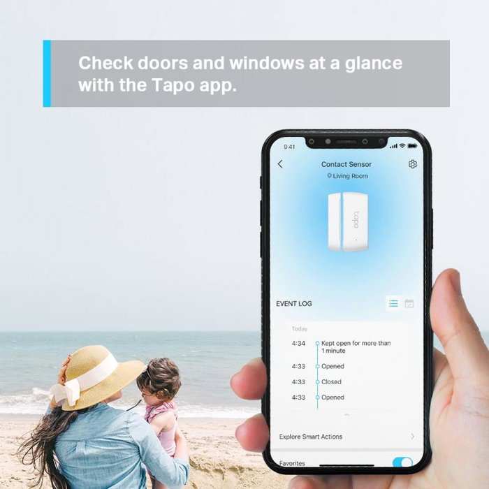 TP-Link Tapo T110 Capteur de Contact Intelligent - Détecteur d'Ouverture/fermeture pour Maison Connectée TP-Link Tapo T110 Capteur de Contact Intelligent - Détecteur d'Ouverture/fermeture pour Maison Connectée