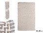 Berilo Tapis de bain gris 50x80 cm en polyester et coton (Set de 24)