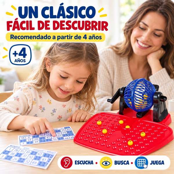 Jugatoys - enfamilia Jeu de Bingo 90 boules et 48 cartons