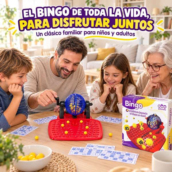 Jugatoys - enfamilia Jeu de Bingo 90 boules et 48 cartons