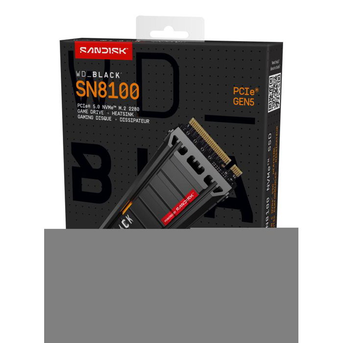 Western Digital SN8100 WDS100T1XHM-00CMT0 SSD interne 1To M.2 2280 PCI Express 5.0 x4 NVMe avec dissipateur thermique Western Digital SN8100 WDS100T1XHM-00CMT0 SSD interne 1To M.2 2280 PCI Express 5.0 x4 NVMe avec dissipateur thermique