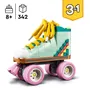LEGO 31148 Creator 3 en 1 - Patins à Roulettes Rétro, Jouet de Construction avec Mini Skateboard et Boombox, Décoration Années 80-90