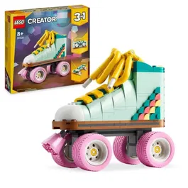 LEGO 31148 Creator 3 en 1 - Patins à Roulettes Rétro, Jouet de Construction avec Mini Skateboard et Boombox, Décoration Années 80-90