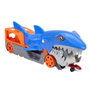 Mattel Hot Wheels - Transporteur et boîte de rangement en forme de requin mordant des voitures - Contient 1 véhicule à l'échelle 1:64