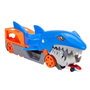 Mattel Hot Wheels - Transporteur et boîte de rangement en forme de requin mordant des voitures - Contient 1 véhicule à l'échelle 1:64