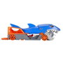Mattel Hot Wheels - Transporteur et boîte de rangement en forme de requin mordant des voitures - Contient 1 véhicule à l'échelle 1:64