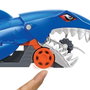 Mattel Hot Wheels - Transporteur et boîte de rangement en forme de requin mordant des voitures - Contient 1 véhicule à l'échelle 1:64