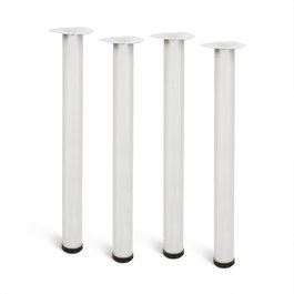Rei Pied de table cylindrique modèle 4406 acier blanc Ø60 x 710 mm lot de 4