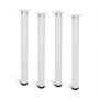 Rei Pied de table cylindrique modèle 4406 acier blanc Ø60 x 710 mm lot de 4
