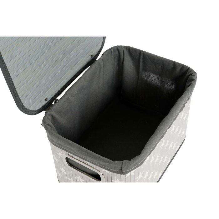 Set de basket DKD Home Decor Blanc Gris Bambou Bois MDF Etoiles 51 x 35 x 33 cm Set de basket DKD Home Decor Blanc Gris Bambou Bois MDF Etoiles 51 x 35 x 33 cm