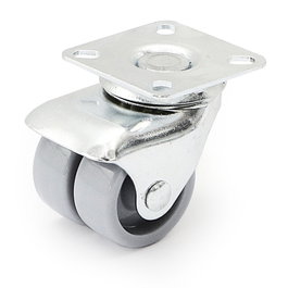 Q&Q Roulette de meuble pivotante double acier zingué diamètre 30 mm double bague plastique