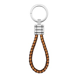 Chopard Porte-clés Classic en Cuir d'Agneau Tressé Marron