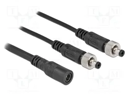 DELOCK Câble d'alimentation DC 5,5/2,1 vers 2x 5,5/2,1, 0,5m