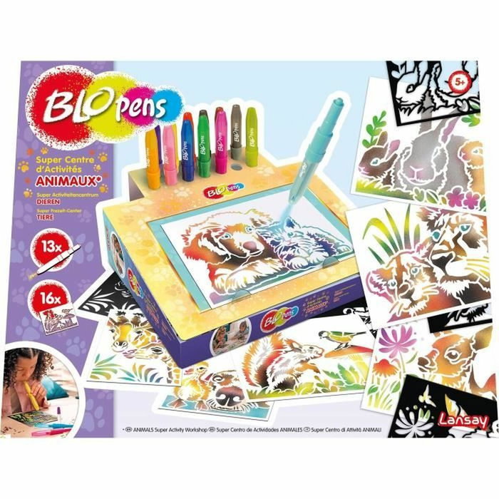Lansay Jeu de coloriage Blopens Animaux avec 16 pochoirs Lansay Jeu de coloriage Blopens Animaux avec 16 pochoirs
