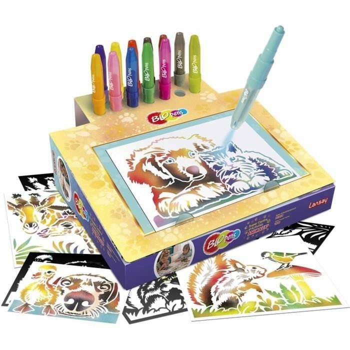Lansay Jeu de coloriage Blopens Animaux avec 16 pochoirs Lansay Jeu de coloriage Blopens Animaux avec 16 pochoirs