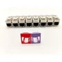 LINEAIRE Pack de 8 noyaux RJ45 Keystone Cat.6a (PRC624AK8) avec 2 façades colorées