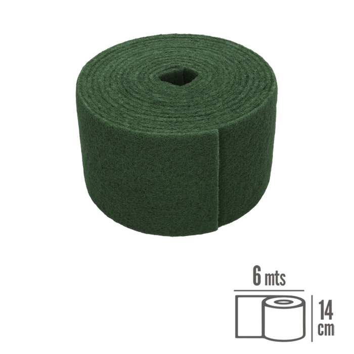 WOLFPACK LINEA PROFESIONAL Rouleau d'éponge en fibre abrasive verte 14 cm x 6 m WOLFPACK LINEA PROFESIONAL Rouleau d'éponge en fibre abrasive verte 14 cm x 6 m