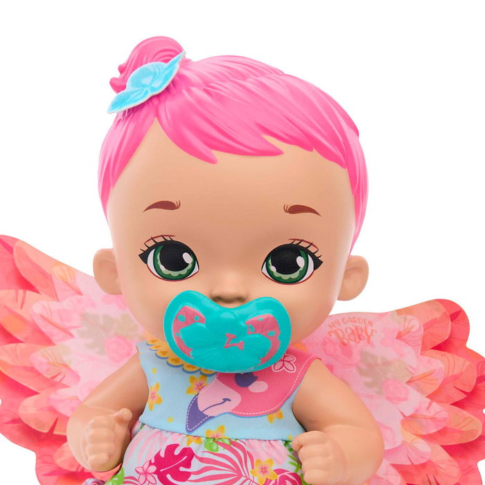 Mattel My Garden Baby - Premiers pas bébé Flamenco Rosa (HPD12) - Poupée avec pipi - 5 pièces - Multilingue - Jouet éducatif pour enfants 3 ans et plus