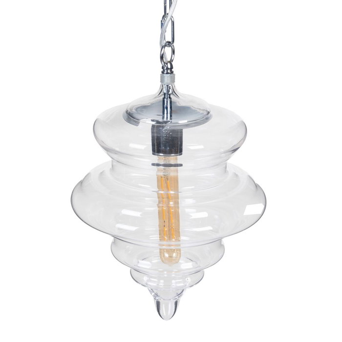BigBuy Home Suspension Moderne Argenté Métal et Verre BigBuy Home Suspension Moderne Argenté Métal et Verre