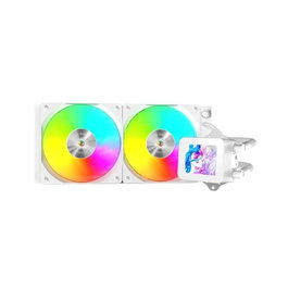 Mars Gaming ML-VISION240W Blanc - Kit de Refroidissement Liquide AIO 500W TDP - Pump with Customizable 4:3 LCD Display & ARGB Fans 120mm - Intel LGA1700/1851 & AMD AM5