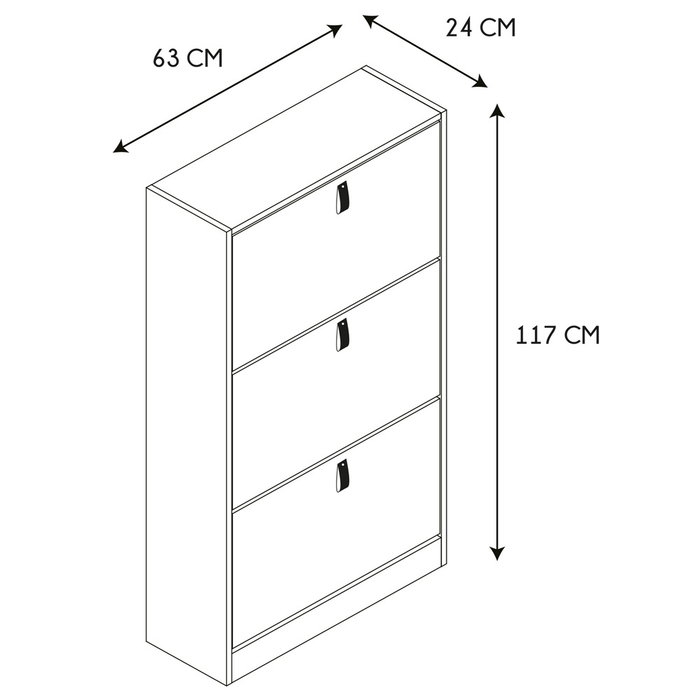 Home Deco Factory Meuble zapatero Abbot 3 portes
