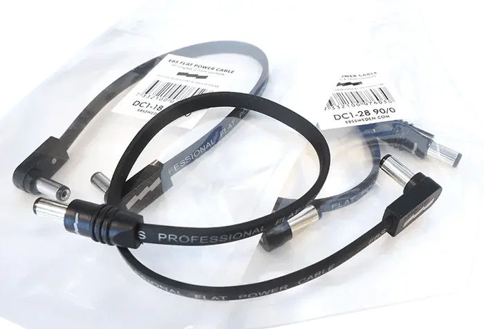 EBS DC1-18 90/0 Câble d'alimentation plat noir 18 cm pour pédales d'effet