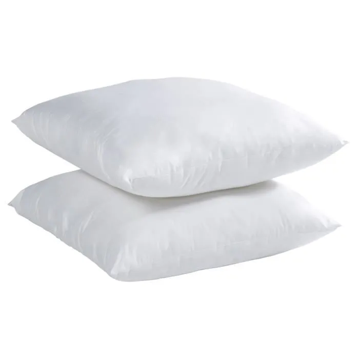 Lot de 2 Oreillers en Microfibre Anti-Acariens 60 cm x 60 cm - Enveloppe et Garnissage 100% Polyester - Fabrication Française