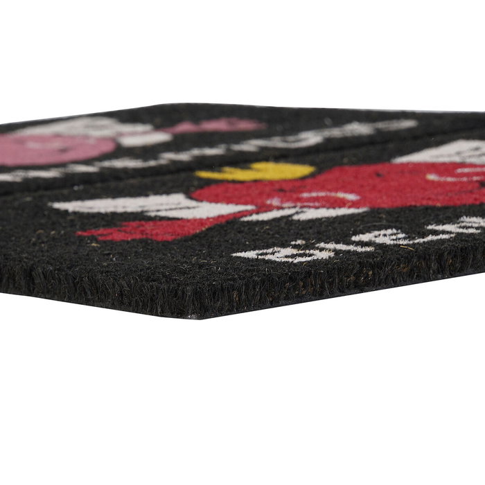 Paillasson DKD Home Decor Rouge Noir Rose Caoutchouc Blanc 2 Unités Fibres de coco (60 x 40 x 1,5 cm)