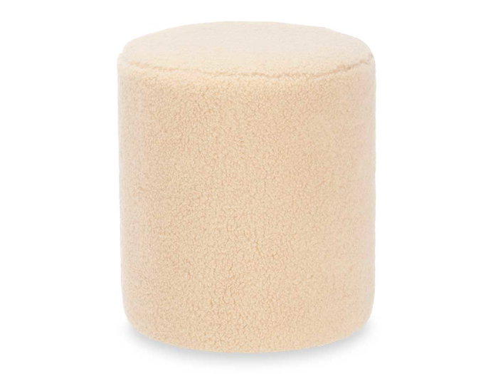 GIFTDECOR Puff Borreguito Beige en MDF et Tissu 32x36x32 cm