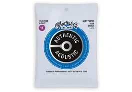 MARTIN Jeu de cordes acoustique Authentic SP Bronze 80/20 Custom Light 11-52 (Pack de 3)