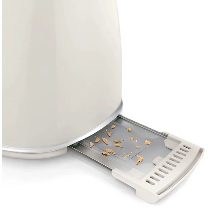 Sweiss Grille-Pain Vintage GRS8 - 2 fentes, 850W, Thermostat réglable (6 niveaux), Fonction décongélation, Ramasse-miettes - Beige