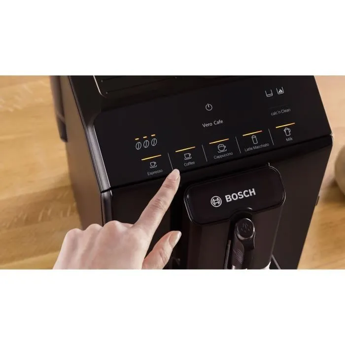 Bosch TIE20119 Machine à café broyeur expresso Verocup Serie 2 - 1300 W - 1,4 L - Noir - Système Aroma Max et sensoFlow - 5 recettes