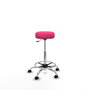 Tabouret Tolosa Pivotant Cuir écologique Non applicable Maille Rose Structure chromée Sans accoudoirs Sans appui-tête Roulettes pour moquette