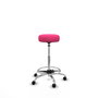 Tabouret Tolosa Pivotant Cuir écologique Non applicable Maille Rose Structure chromée Sans accoudoirs Sans appui-tête Roulettes pour moquette