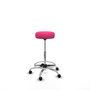 Tabouret Tolosa Pivotant Cuir écologique Non applicable Maille Rose Structure chromée Sans accoudoirs Sans appui-tête Roulettes pour moquette