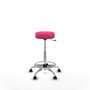 Tabouret Tolosa Pivotant Cuir écologique Non applicable Maille Rose Structure chromée Sans accoudoirs Sans appui-tête Roulettes pour moquette