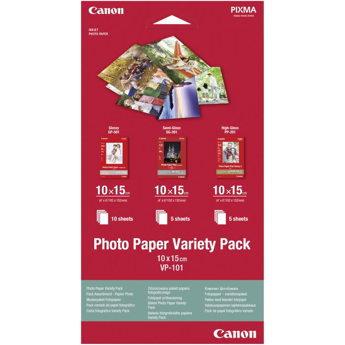 Canon VP-101 Pack de papier photo assorti 10x15 cm Canon VP-101 Pack de papier photo assorti 10x15 cm