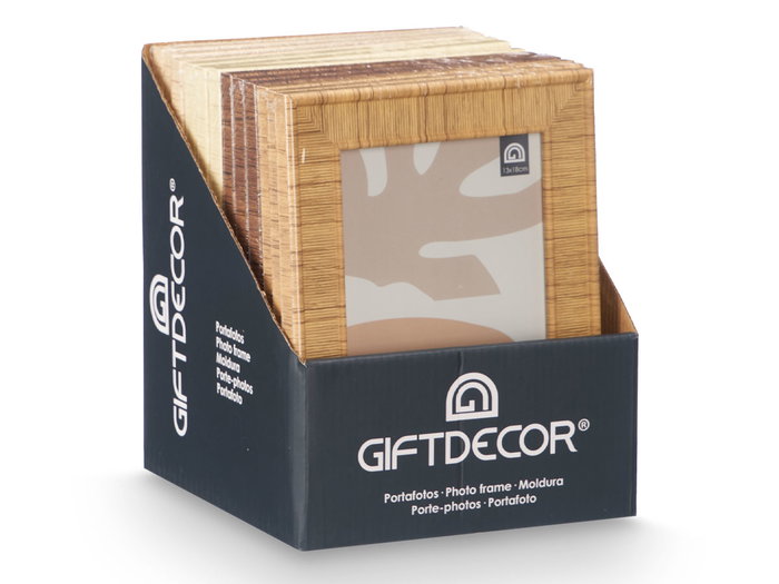 GIFTDECOR Lot de 24 cadres photo rayés 13x18 cm - Beige, Crème, Marron