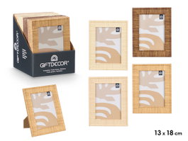 GIFTDECOR Lot de 24 cadres photo rayés 13x18 cm - Beige, Crème, Marron