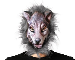 atosa Masque de loup au design féroce avec détails en relief, Marron