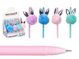 Pincello Stylo à Pompon Lapin Assortis Couleurs Aléatoires 7 x 19 x 4.5 cm (Set de 24)