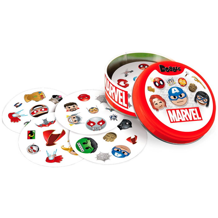 Asmodee - Dobble Marvel Emoji - Jeu de réflexion et rapidité pour trouver le symbole identique - À partir de 6 ans - Référence DOBMAR01ES