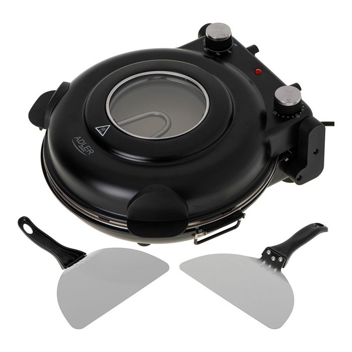 Adler AD6314 Four électrique pour pizza, noir, 1200 W