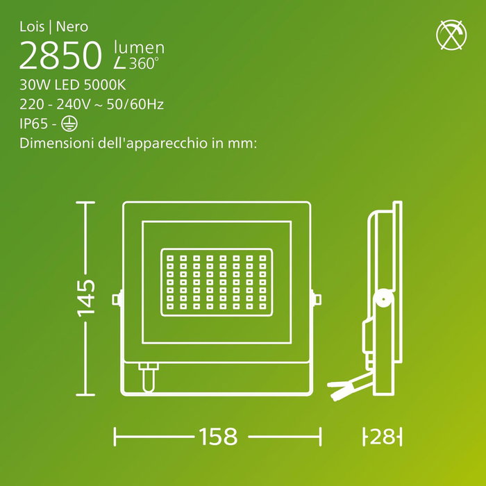 Projecteur Philips Noir 30 W F (5000 K)