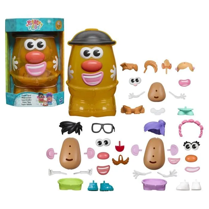 Hasbro Monsieur Patate Mégapatate - Coffret avec 42 pièces dont boîte de rangement - Jeu créatif préscolaire pour enfants dès 2 ans Hasbro Monsieur Patate Mégapatate - Coffret avec 42 pièces dont boîte de rangement - Jeu créatif préscolaire pour enfants dès 2 ans