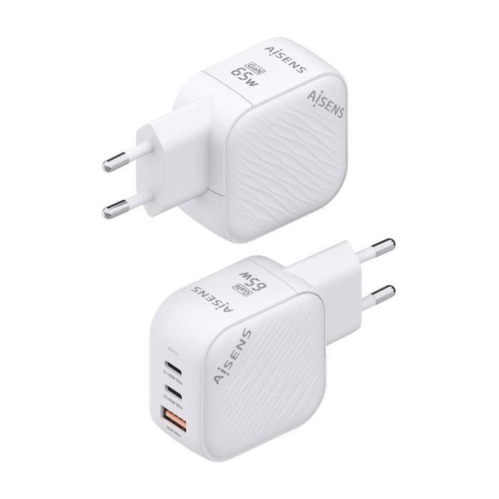 Chargeur mural Aisens ASCH-65W3P026-W Blanc Multicouleur 65 W