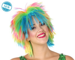 Perruque Punk Multicolore 130g - Look Désordonné Vibrant pour Fête Déguisée, Carnaval, Années 80, Événement Fantaisie