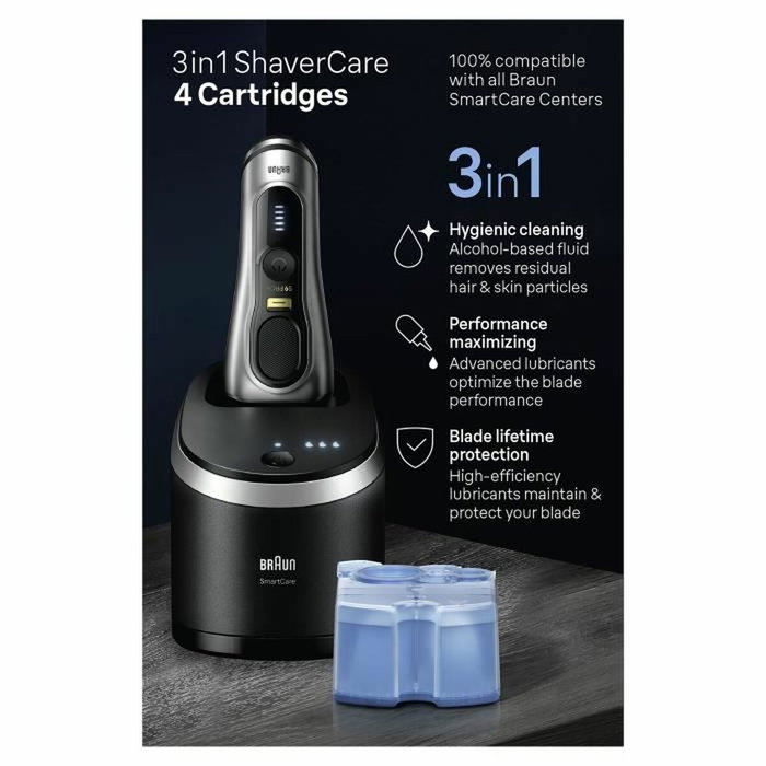 Braun CCR4 Cartouches de nettoyage pour station SmartCare, Pack de 4