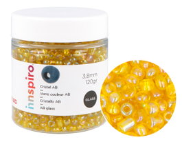 Innspiro Rocaille en verre aurora boreale jaune 3,8mm 120g