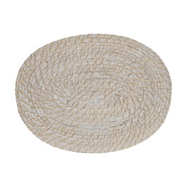 Set de table Home ESPRIT Blanc Naturel Bambou Rotin 40 x 30 x 1 cm